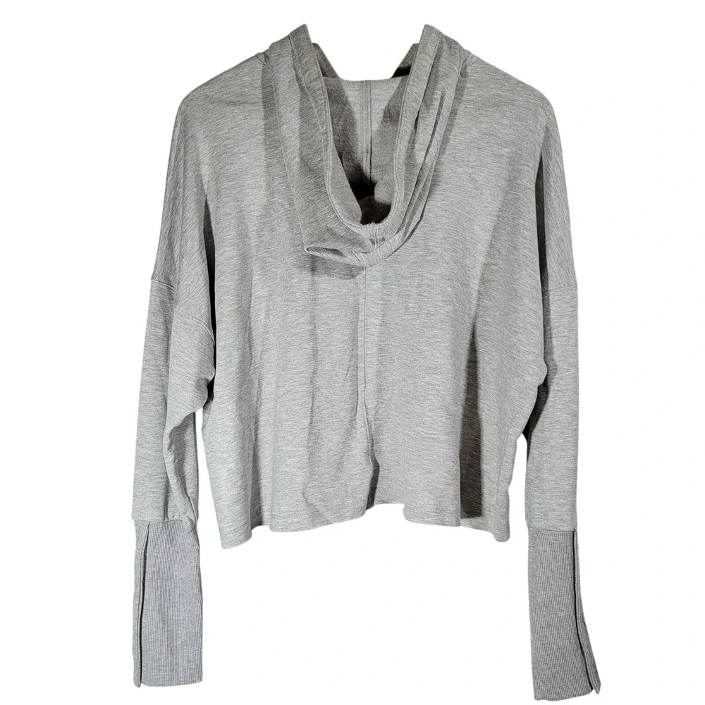 Nike Yoga‎ Women's Dri-Fit Gray Cropped Hoodie Sweatshirt Training XL